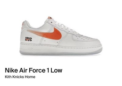 Nike Air Force 1 Low Kith Knicks Home White Orange Blue Men's Leather Sneaker