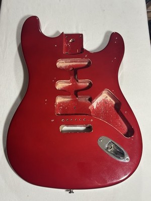 1980s Hondo H-77 Guitar Body Strat Metallic Red HSS