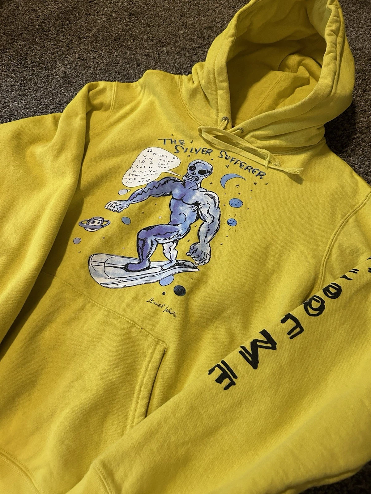 Supreme Daniel Johnston Silver Surfer Felpa con Cappuccio Giallo Medium