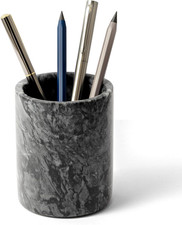 Pen Holder Stand Italy Natural Premium True Marble Makeup Brush Holders, Tablewa