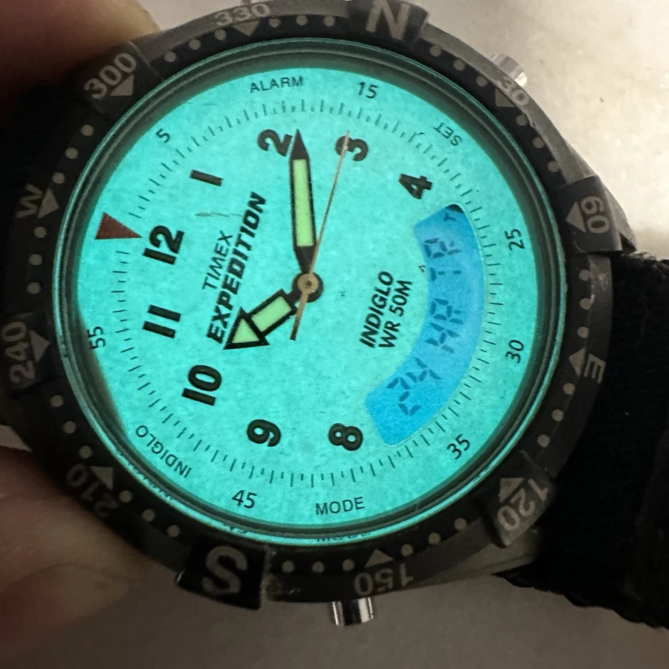 Reloj Digital Analógico Multifunción Timex Expedition Hombre De Colección - Batería Nueva Foto 2 de 4