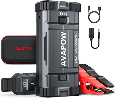Car Jump Starter 4000A Battery Portable Booster Power Pack 12V Auto LED Light