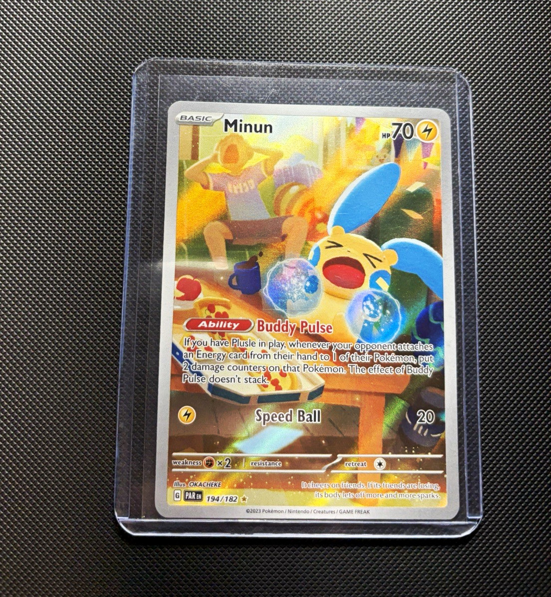 The Pokémon Company Minun 194/182 SV04 Paradox Rift IR Holo English 70 HP