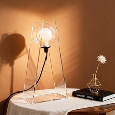 Minimalist Modern Table Lamp Transparent Glass Globe Bedside Lamp (4908)
