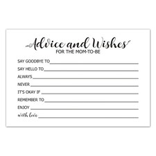 Baby Shower Advice Card Premium Game New Mom Gift 4x6 Inch Pack of 50 PCS
