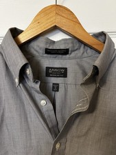 Arrow Button Down Shirt Dress Mens XXL 18 36/37 Blue Wrinkle Free