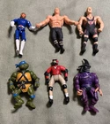 vintage (LOT OF 6) ACTION FIGURES samurai WRESTLERS TEENAGE MUTANT NINJA TURTLES