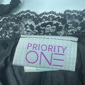 Priority One Womens Black Jumpsuit Strappy Sleeves Lace Pleated Size 26/28 USA