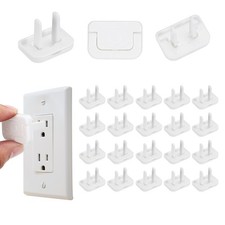 24 Pack Outlet Covers Proofing Safety Plug Covers for 2-Prong Square White 