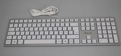 CHERRY KC 6000C  MAC Kabelgebundene Mac-Tastatur (USB-C Anschluss) Weiß-Silber