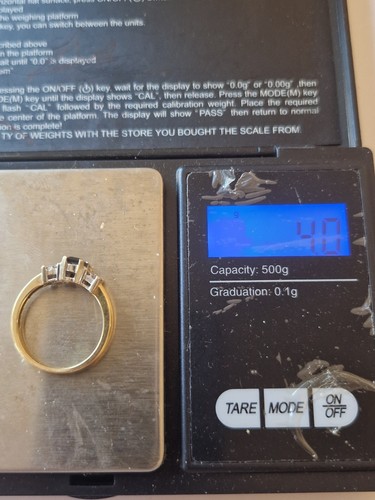 18ct Yellow Gold Sapphire & Diamond Ring, Size O - Picture 10 of 11