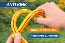 1/2" Yellow Garden Hose Pipe Anti Kink UV Resistant 6 Layer Water Hose