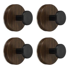 4Pcs Suction Cup Hooks, 11 lbs Towel Hooks for Bathroom, Black