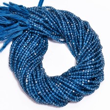 London Blue Topaz Gemstone Box Shape Faceted Beads 3X3 mm Strand 12.5" UGB-707