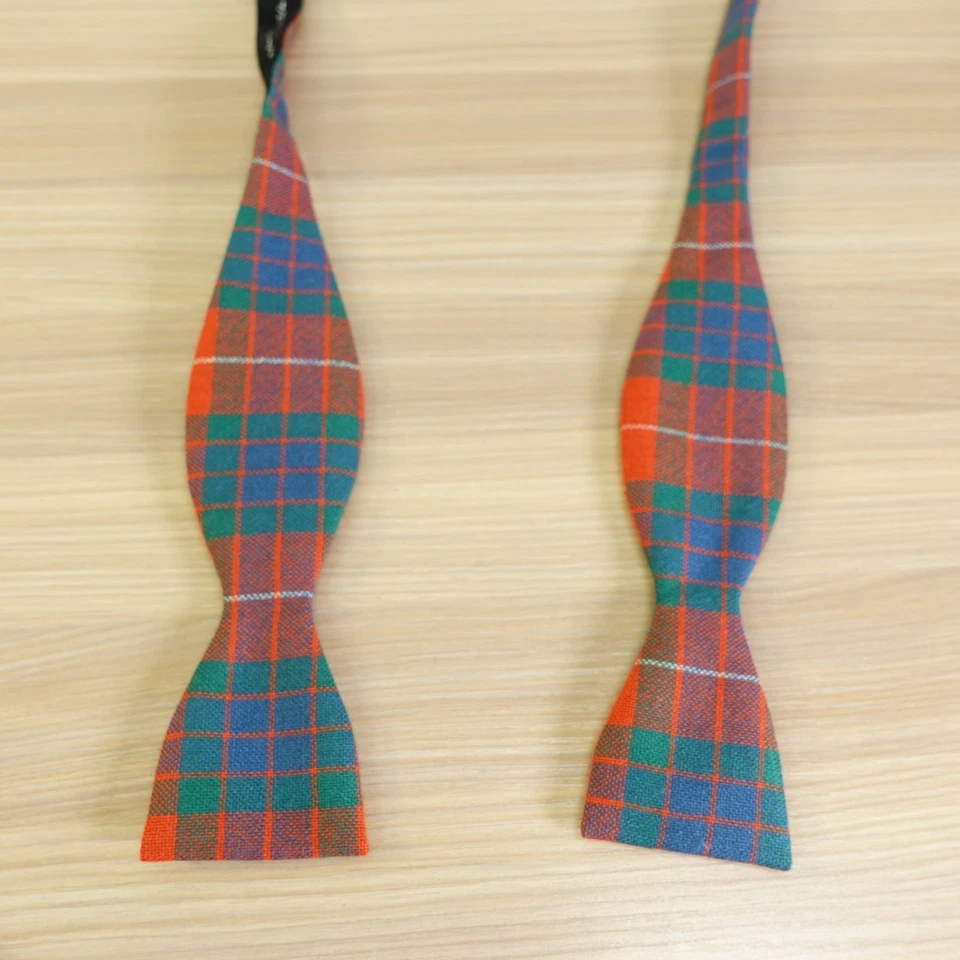 Vintage Bow Tie Mens Hunting Tartan Plaid Wool Slim Self Tie Scottish Ivy Multi - Image 2 of 4