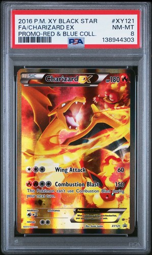 2016 POKEMON XY BLACK STAR PROMOS #XY121 FULL ART/CHARIZARD EX PSA 8