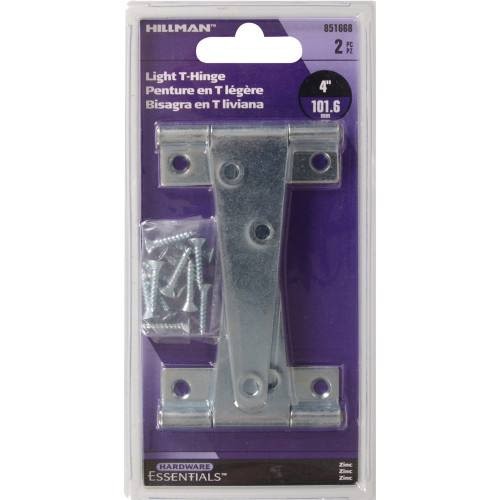 Hillman Light T-Hinge Zinc (4") 2 Pack 851668