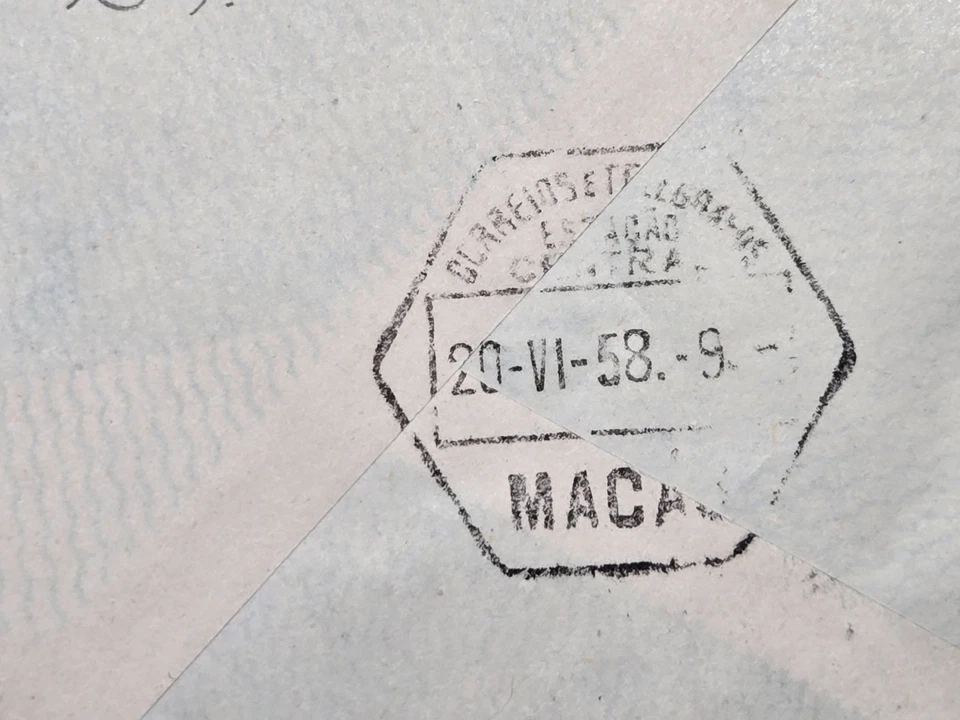 1958 Taiwan to Macao Cover – Pair of 20¢ Orchid Stamps, Clear Macao Cancel - Image 3 of 4