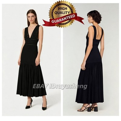   AUTHENTIC Sandro Women Deep V-Neck Lace Shoulder Strap Sleeveless Dress SML
