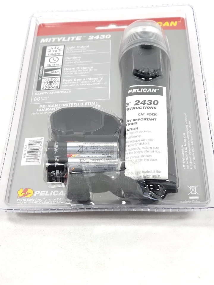 Pelican Mitylite 2430 Clip-On Flashlight Xenon Beam 4 AA Batteries Included NIB - Image 3 of 4