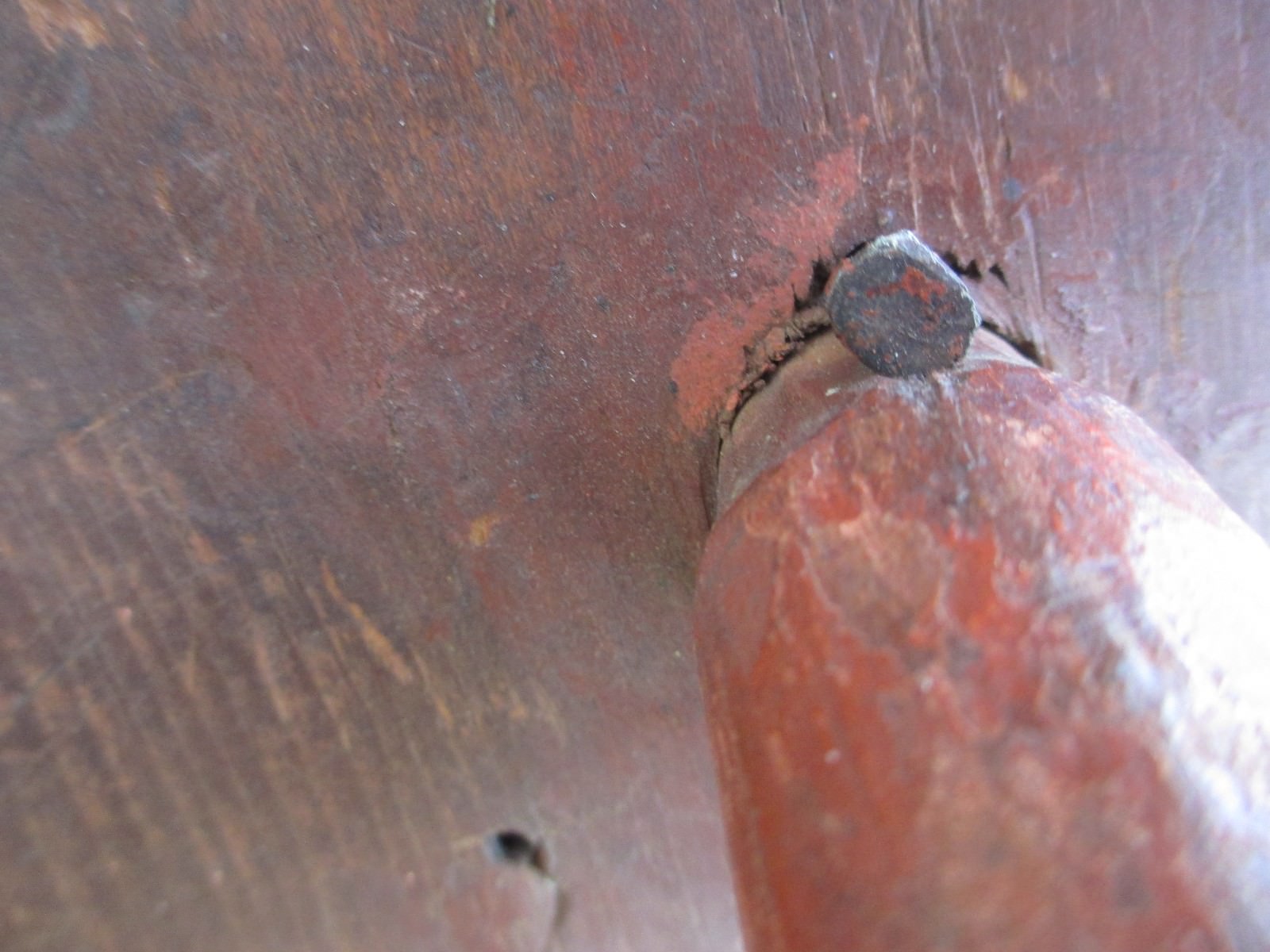 CRICKET antique OX BLOOD old dry RED paint FOLK ART primitive FOOT ...