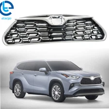 Front Bumper Grille Chrome Mesh Honeycomb For Toyota Highlander 2020 2021 2022
