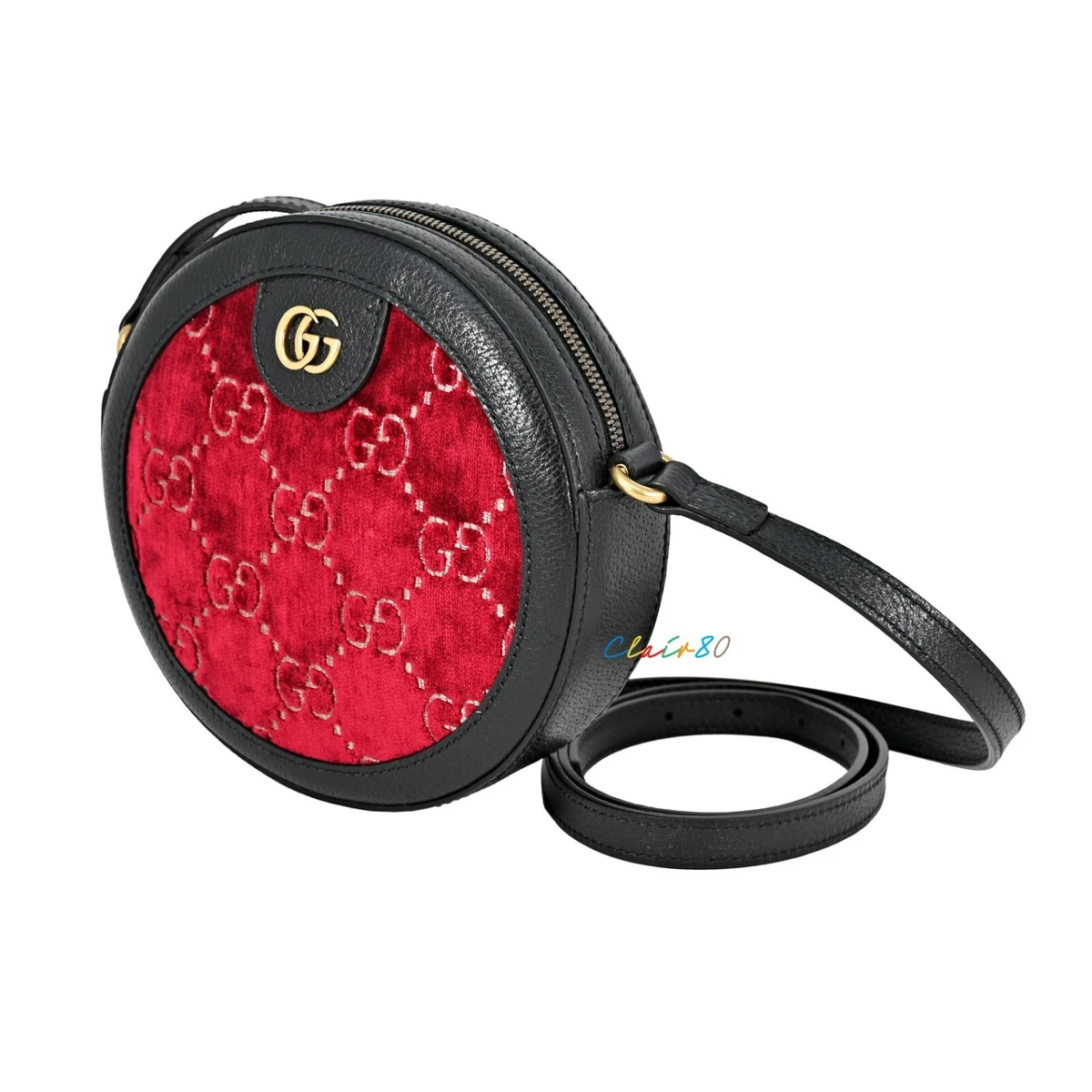 New Authentic Gucci GG Velvet Round Cross Body Bag eBay