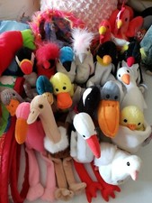 TY Beanie Baby Lot of 20 Birds Including 1993 Quackers Rare w/Errors