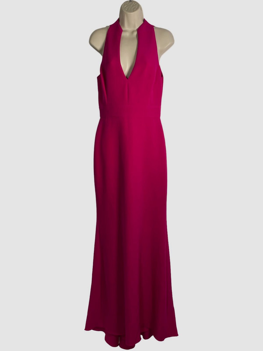 $650 Badgley Mischka Women's Purple Sleeveless Trumpet Halter Gown Dress Size 4 $650 Badgley Mischka Women's Purple Sleeveless Trumpet Halter Gown Dress Size 4