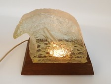 Vintage MCM lucite sperm whale sculpture lamp desk table Illusions