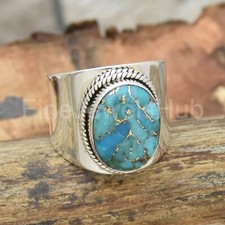 Blue Copper Turquoise Ring 925 Sterling Silver Ring Handmade Ring Women Ring
