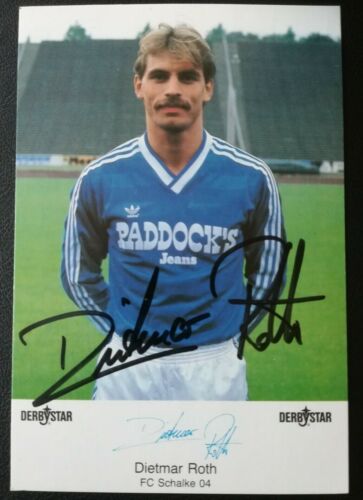 Dietmar Roth FC Schalke 04 Autogramm handsigniert AK Original 1985-86 Derbystar - Bild 1 von 1