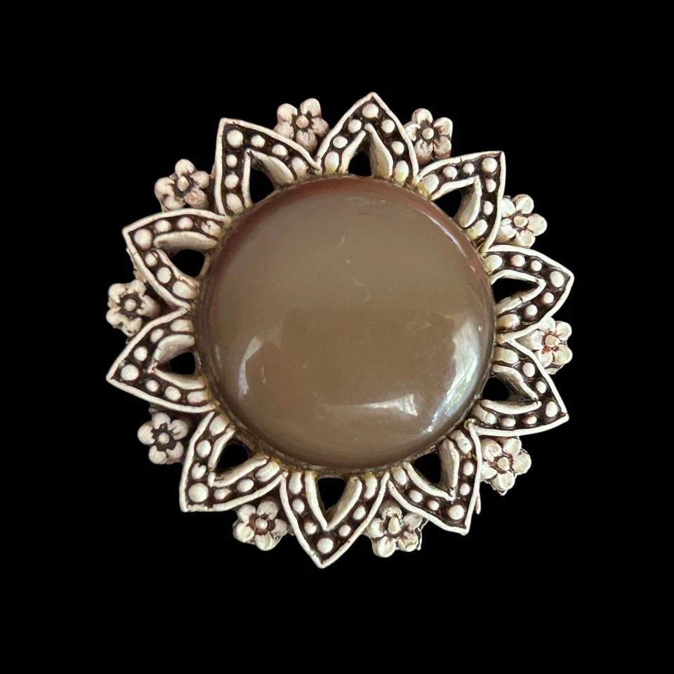 复古夹式耳环花卉声明纽扣式服装珠宝首饰 — 第 3/4 张图片