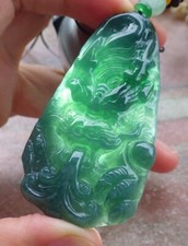 Video Certified Green 100 Natural A Jade jadeite pendant Dragon 104520 VS