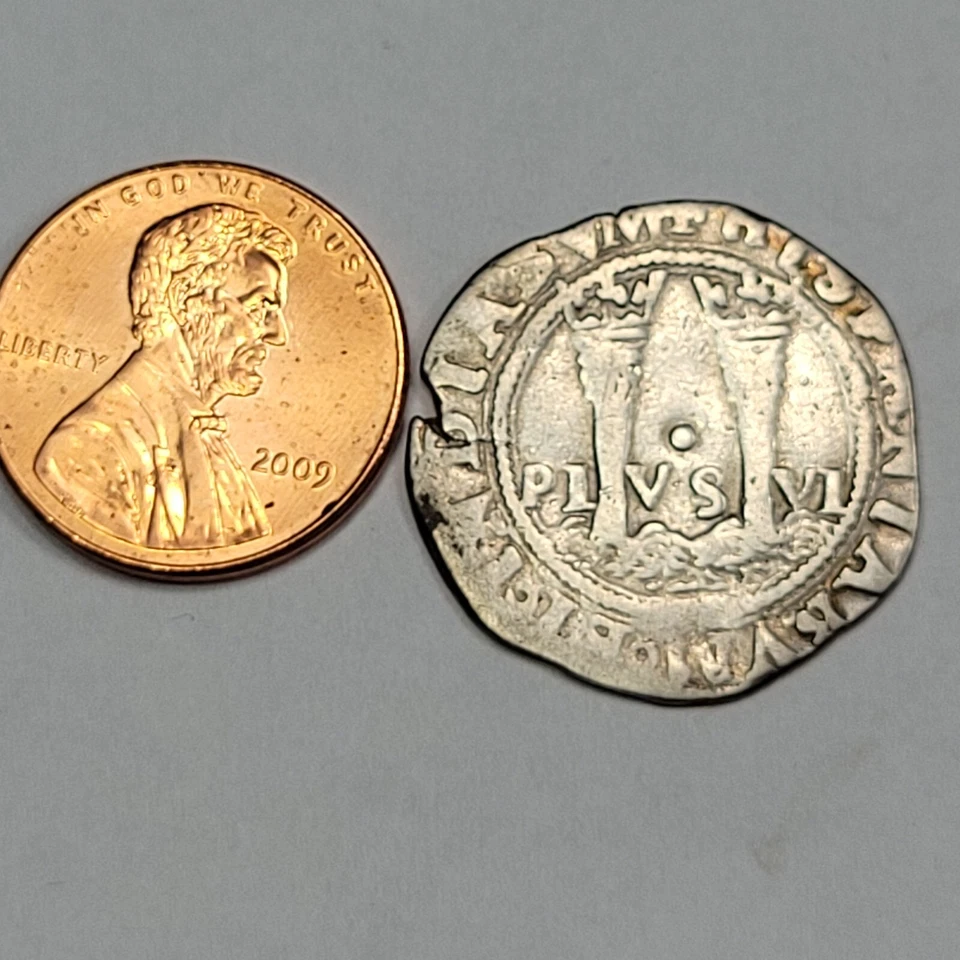 1552-1553 Mexico Silver Cob 1 Real Carlos & Joanna Spanish Colonial *J206 - Image 3 of 4