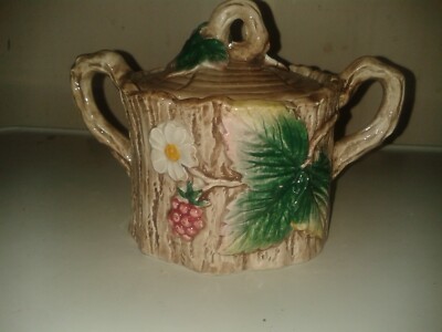 Vintage 1990 Fitz & Floyd Woodland Beeren Deckel Zuckerdose (A2)