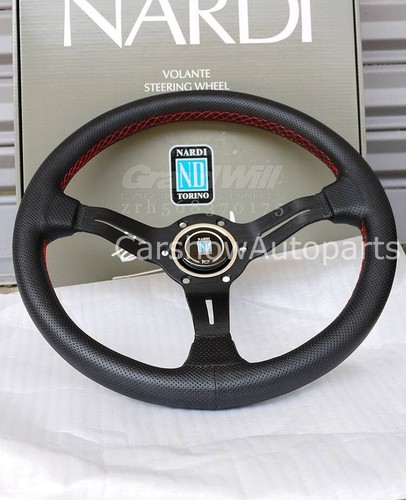 NARDI 330mm 13' Perforated Leather Mid-deep 50mm 2' Racing Sport Steering Wheel - Picture 4 of 14