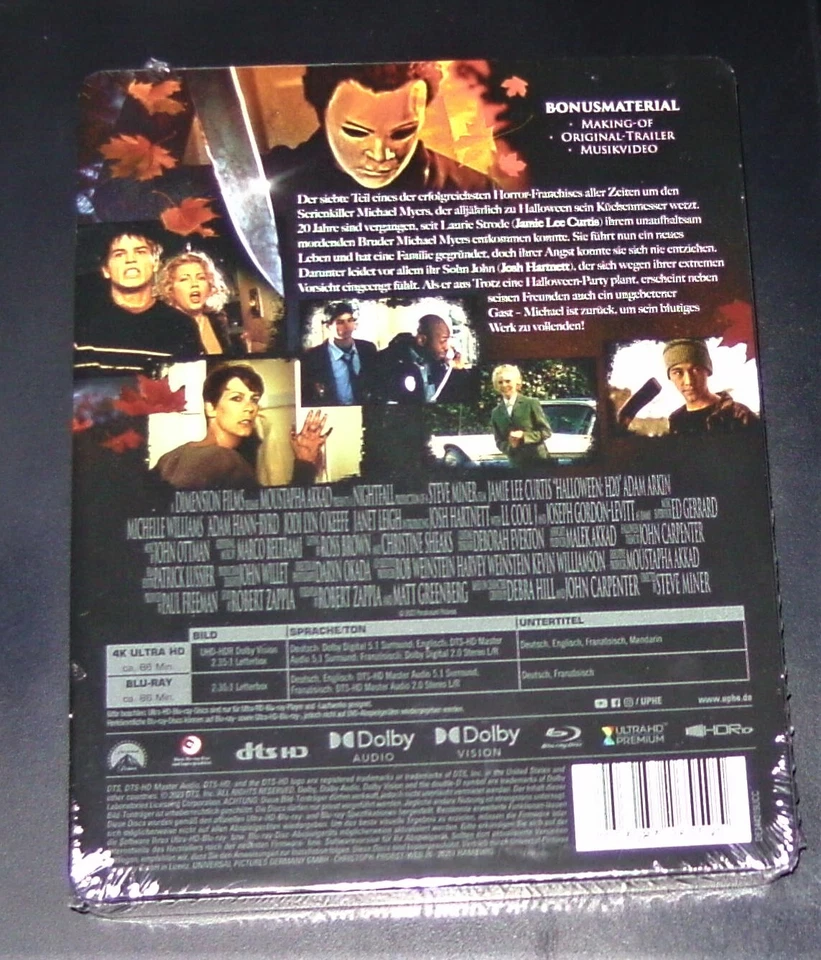 HALLOWEEN H20 ZWANZIG JAHRE SPÄTER 4K UHD BLU RAY LIMITIERTE STEELBOOK NEU & OVP - Bild 2 von 4