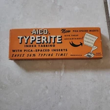 Vintage 1953 AICO Typerite Index Tabbing With Pica Spaced Inserts Made in USA