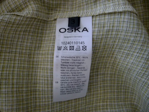 NWT OSKA "Check" Collar/Pleat S/Sleeve Top - size 3 14/16UK RRP£169.00 - Picture 7 of 10