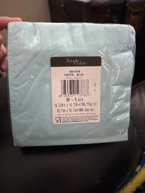 Pastel Blue 50ct. Paper 3-Ply Lunch Napkins Party Supply Tableware New!!! - Image 2 of 2