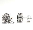 New 925 sterling silver 4ct black white diamond button stud earrings ladies — photo 4