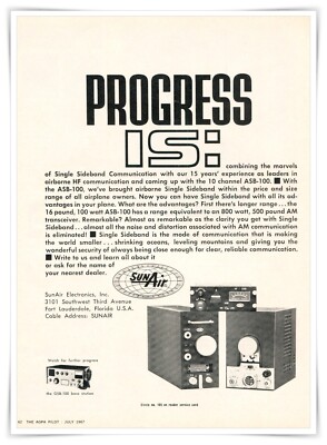 Print Ad SunAir Electronics Progress Is Avionics Vintage 1967 Advertisement