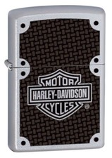 HARLEY DAVIDSON CARBON FIBER / SREET CHROME ZIPPO LIGHTER / NEW & MADE IN USA