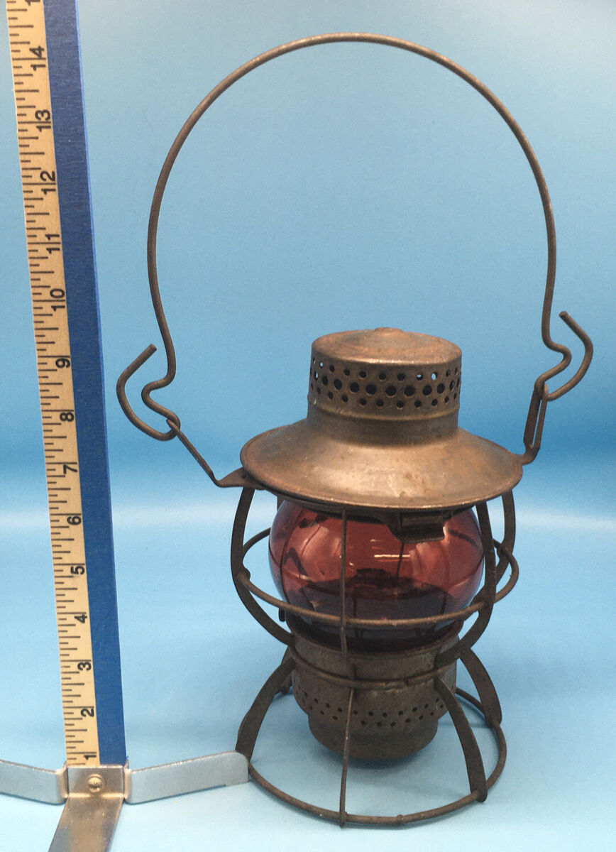 Antique Dressel Arlington NJ Railroad Lantern w/Red Globe Antique Dressel Arlington NJ Railroad Lantern w/Red Globe