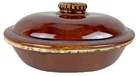 HULL 2 Quart Oval Covered Casserole Dish w/Lid Oven Proof Brown Drip Glaze USA