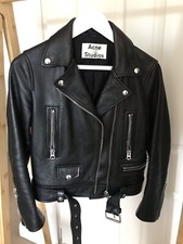Acne Studios Leather Biker Jacket - Size 34