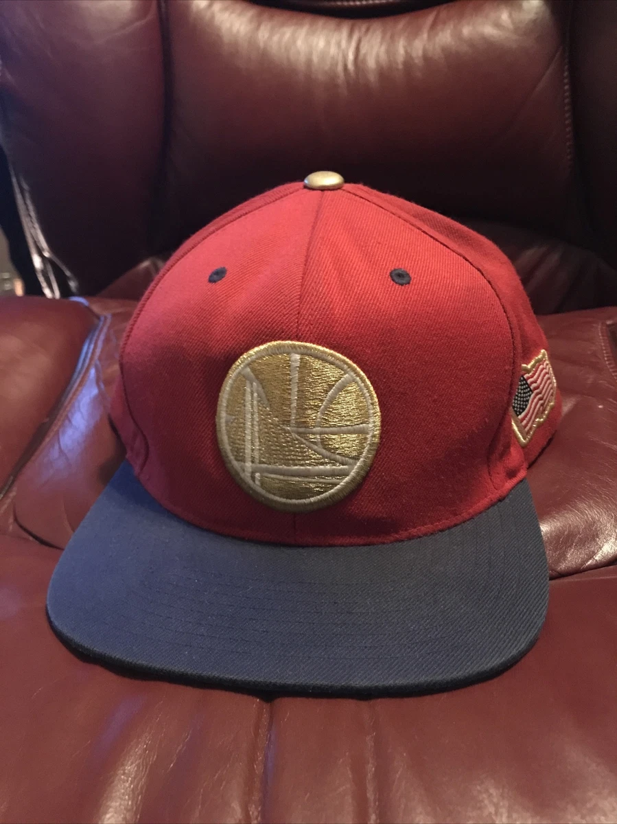 Mitchell Ness Golden State Warriors RARE Gold Bill Navy Red NBA