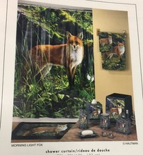 Brand New Morning light Fox Hautman Brothers Vinyl Shower curtain 70" x 72"