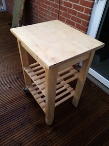 Solid Beech Butchers Block Style Ikea Bekvam Kitchen Trolley